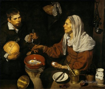  alt - Alte Frau die Eier Diego Velázquez pochiert